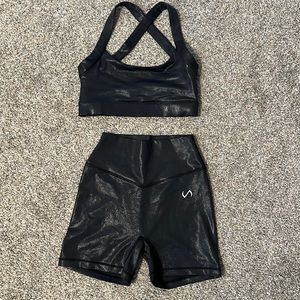 TLF Black Shiny Workout Set